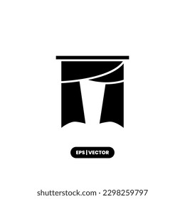 Plantilla de logotipo de ilustración de vector de icono de cortina para muchos fines. Aislado sobre fondo blanco.