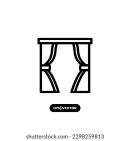 Curtain icon vector illustration logo template for many purpose. Isolated on white background.