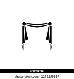 Vorhang Symbol Vektorgrafik Logo Vorlage für viele Zwecke. Einzeln auf weißem Hintergrund.