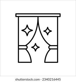Vorhang Symbol Vektorgrafik Logo Vorlage für viele Zwecke. Einzeln auf weißem Hintergrund.