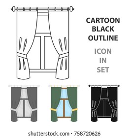 Curtain icon of vector illustration for web and mobile