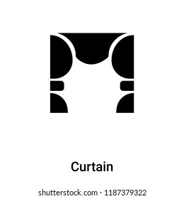 Curtain icon vector isolated on white background, logo concept of Curtain sign on transparent background, filled black symbol