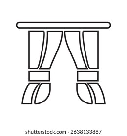 curtain icon vector. Linear style sign for mobile concept and web design. curtain symbol illustration. Pixel vector graphics - Vector.