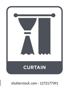 curtain icon vector on white background, curtain trendy filled icons from Furniture and household collection, curtain simple element illustration