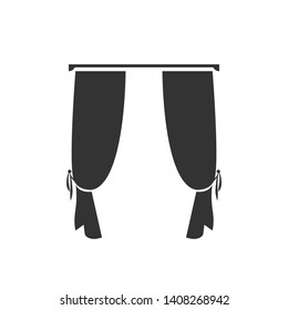 Curtain Icon. Vertical Blind, Stage, Theatre or Hangings Illustration As A Simple Vector Sign & Trendy Symbol in Glyph Style for Design and Websites, Presentation or Application.