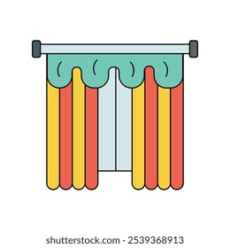 Ícone cortina com fundo branco vetor ilustração de estoque