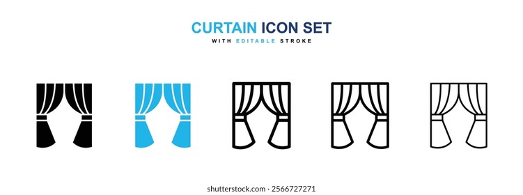Curtain icons vector collection pack.