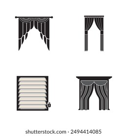 curtain illustration icon element design