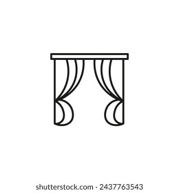 Curtain Isolated Line Icon Style Design. Simple Vector illustration