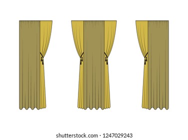 Curtain isolated on white background. Vector illustration.