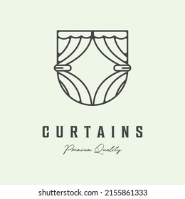 curtain line design art vector icon logo minimalist illustration