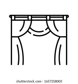 Curtain line icon, concept sign, outline vector illustration, linear symbol.