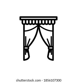 curtain line icon design vector template