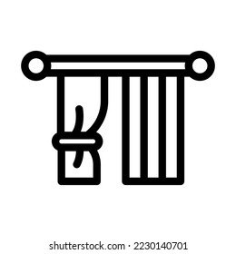 curtain line icon illustration vector graphic