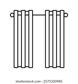 curtain living room line icon vector. curtain living room sign. isolated contour symbol black illustration