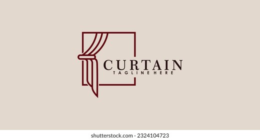 curtain logo design with modern concept