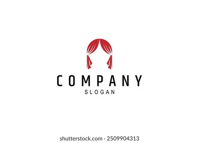 curtain logo in flat vector design style