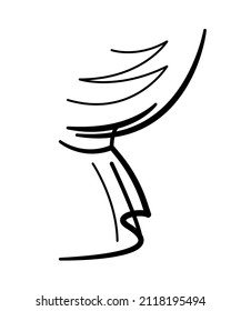 logotipo de cortina. cortina - líneas delgadas dibujando a mano. textiles en el interior. lambrequina - ilustración vectorial. cortina de tela decorativa