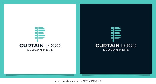 Curtain logo icon design and initial letter b logo abstract vector illustration graphic design. Flat Vector Logo Design Template Element