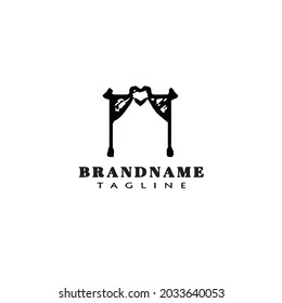 curtain logo icon design template modern vector