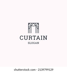 Curtain logo icon design template vector illustration