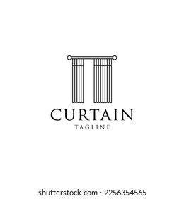 Curtain logo icon design template flat vector