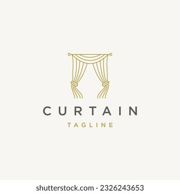 Curtain logo icon design template flat vector