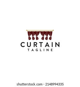 Curtain logo icon design vector 