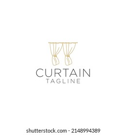 Curtain logo icon design vector 