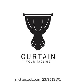 curtain logo vector icon illustration design. logo for Theatre, home,hotel and apartment.