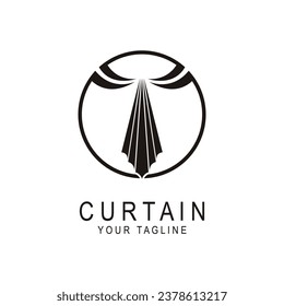 curtain logo vector icon illustration design. logo for Theatre, home,hotel and apartment.