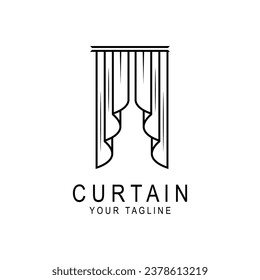 curtain logo vector icon illustration design. logo for Theatre, home,hotel and apartment.