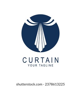 curtain logo vector icon illustration design. logo for Theatre, home,hotel and apartment.