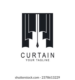 curtain logo vector icon illustration design. logo for Theatre, home,hotel and apartment.