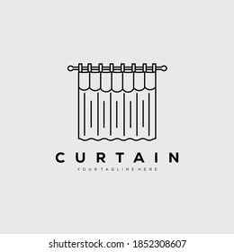Diseño de la ilustración del vector del logotipo de la cortina