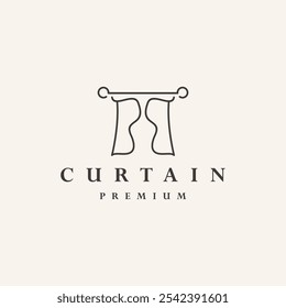 curtain logo vector illustration template design