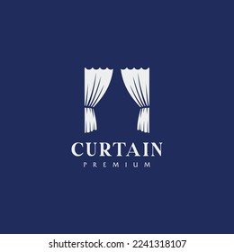 Curtain minimalist logo design icon vector template	