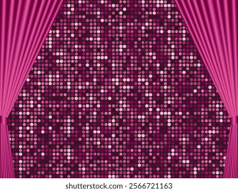 Curtain and mirror tile background