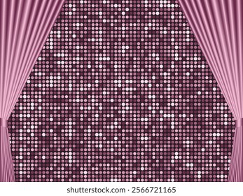 Curtain and mirror tile background