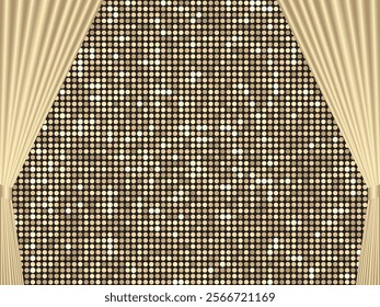 Curtain and mirror tile background