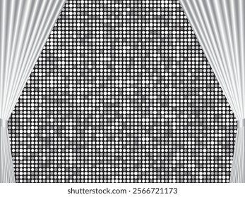 Curtain and mirror tile background