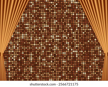 Curtain and mirror tile background