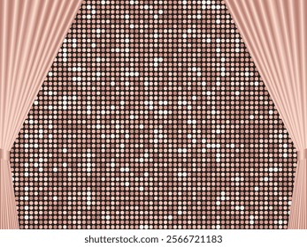 Curtain and mirror tile background