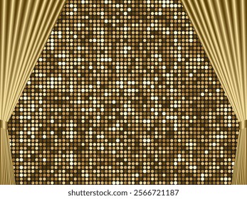 Curtain and mirror tile background