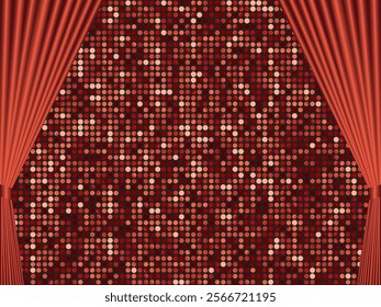 Curtain and mirror tile background