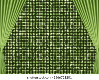 Curtain and mirror tile background