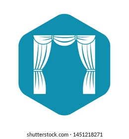 Curtain on stage icon. Simple illustration of curtain on stage vector icon for web