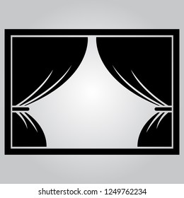 Curtain on the stage. Icon. Vector illustration