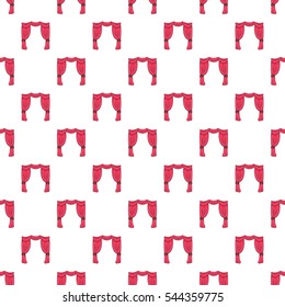 Curtain on stage pattern. Cartoon illustration of curtain on stage vector pattern for web