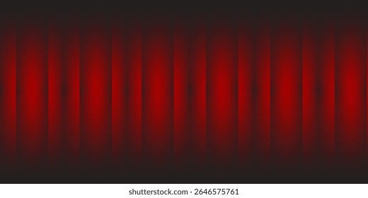 Cortina no palco. Fundo vermelho com holofote no teatro ou cinema. Cortina de veludo vermelha fechada para circo, teatro, cena e clube. Luz de fundo do projetor para cerimônia na broadway. Vetor